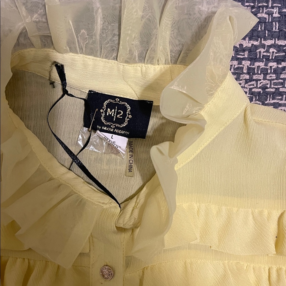 Yellow Ruffle Long Sleeve Top - Picture 6 of 11